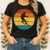 Retro Sunset Ski Lover Gift Women's T-Shirt thumb 2