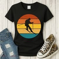 Retro Sunset Ski Lover Gift Women's T-Shirt thumb 3