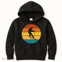 Retro Sunset Ski Lover Gift Kids Hoodie thumb 0