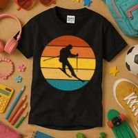 Retro Sunset Ski Lover Gift Kids T-Shirt thumb 3