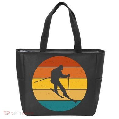 Retro Sunset Ski Lover Gift Tote Bag