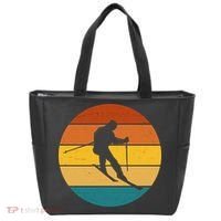 Retro Sunset Ski Lover Gift Tote Bag thumb 0