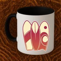 Retro Surfboard Surfing Coffee Mug thumb 2