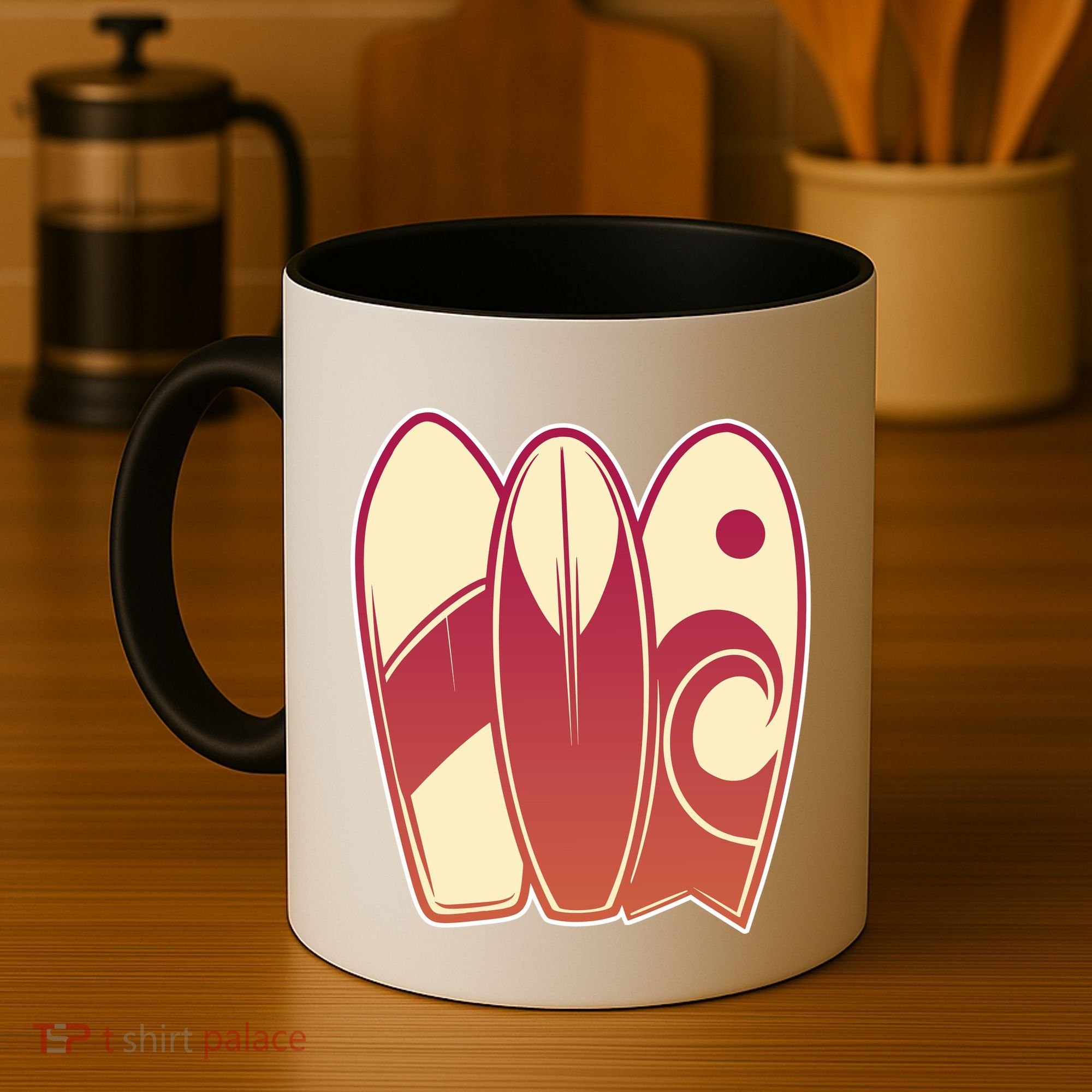Retro Surfboard Surfing Coffee Mug