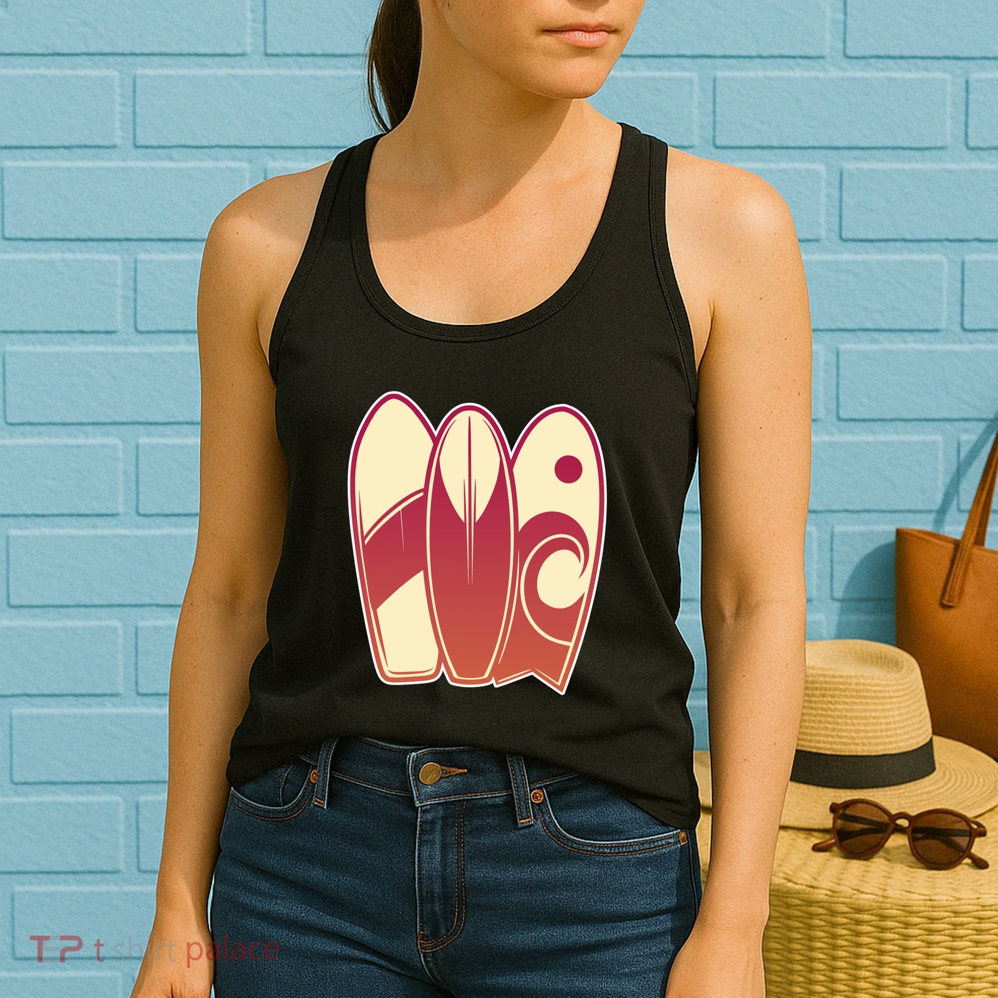 Retro Surfboard Surfing Women's Tank Top