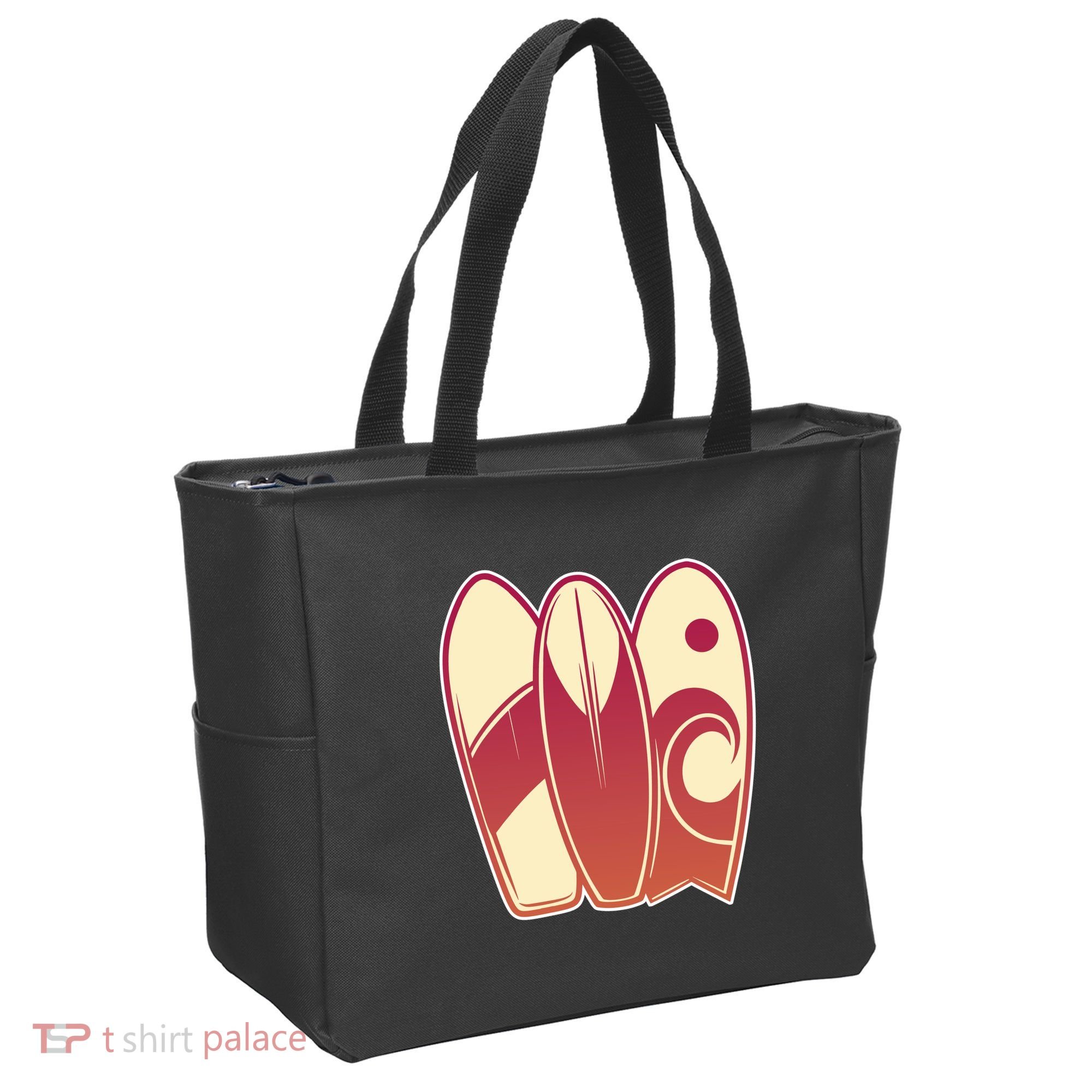 Retro Surfboard Surfing Tote Bag