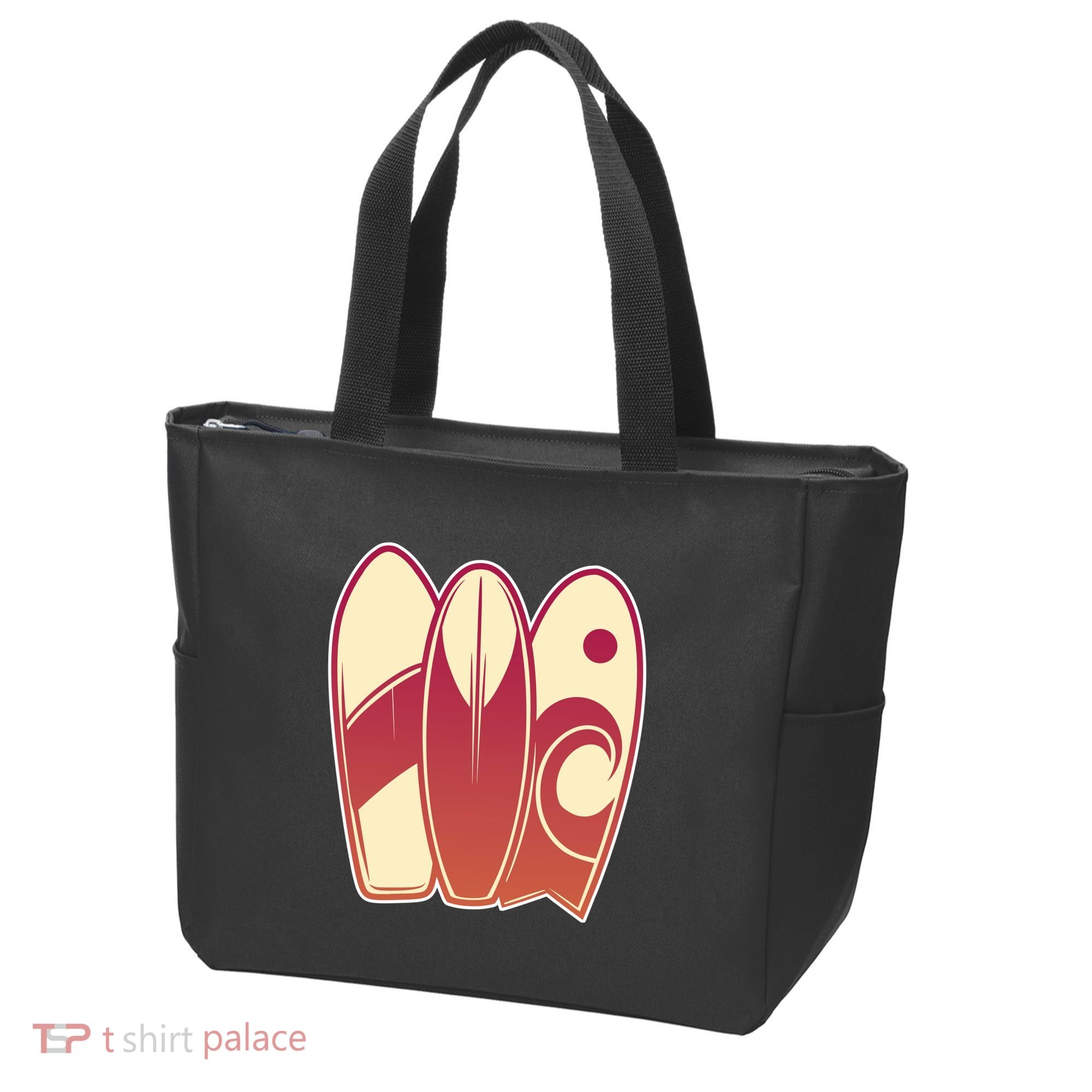 Retro Surfboard Surfing Tote Bag