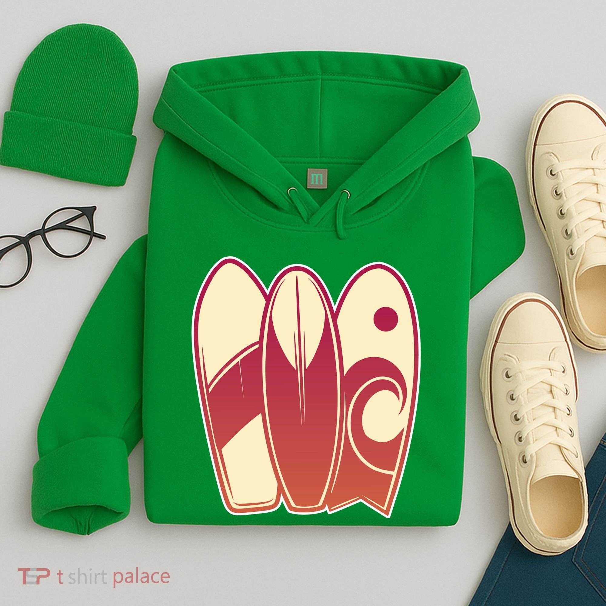 Retro Surfboard Surfing Hoodie
