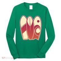 Retro Surfboard Surfing Long Sleeve Shirt thumb 0