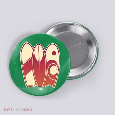 Retro Surfboard Surfing Button
