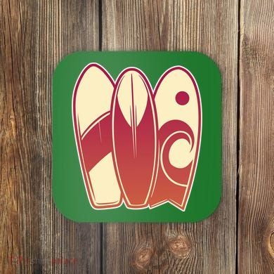Retro Surfboard Surfing Coaster