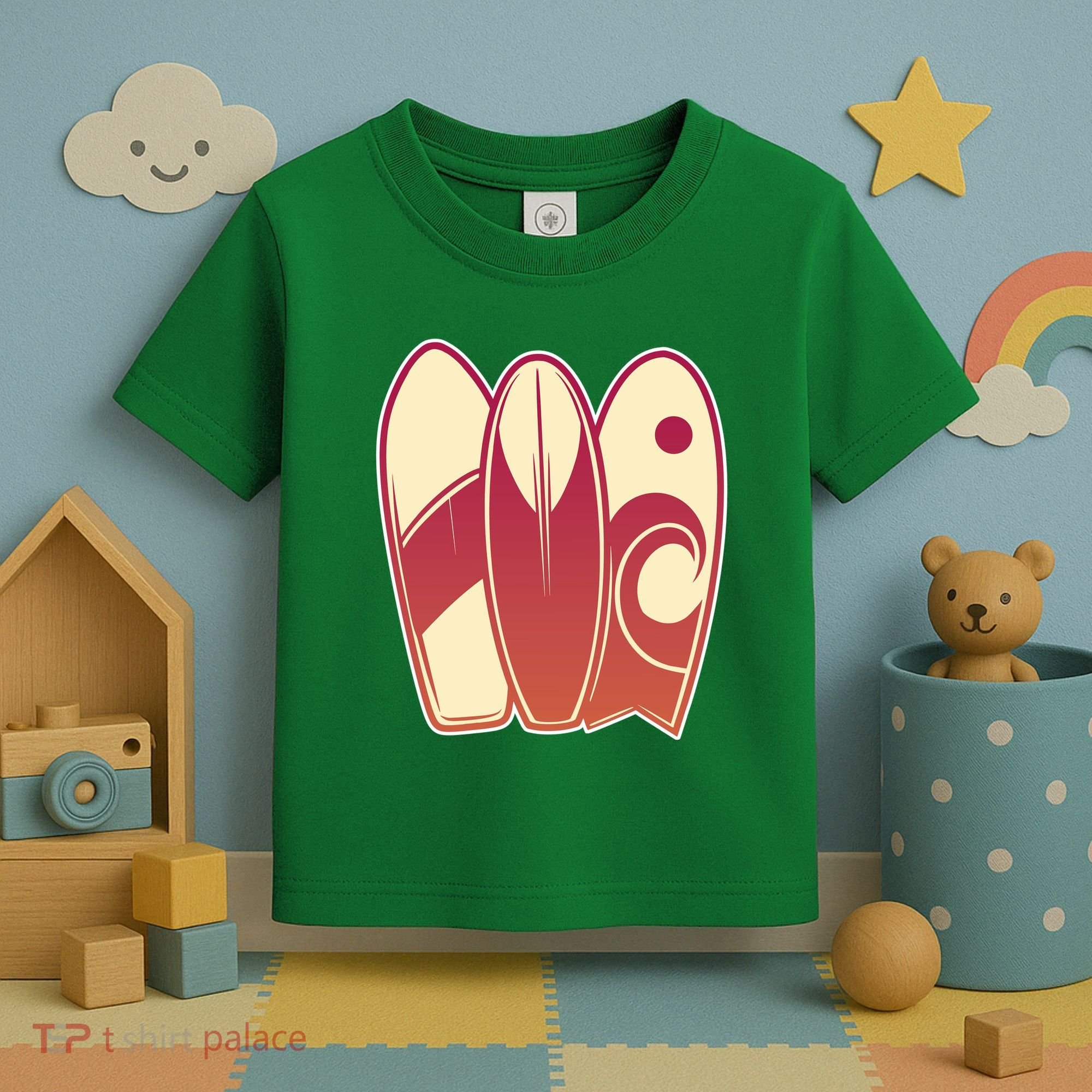 Retro Surfboard Surfing Toddler T-Shirt