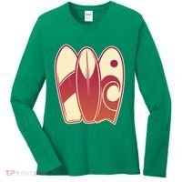Retro Surfboard Surfing Women's Long Sleeve Shirt thumb 0