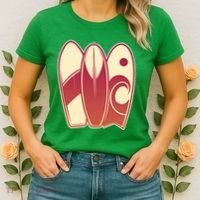 Retro Surfboard Surfing Women's T-Shirt thumb 2