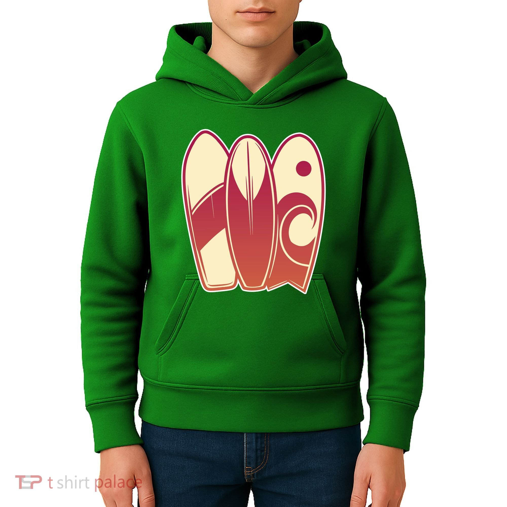 Retro Surfboard Surfing Kids Hoodie