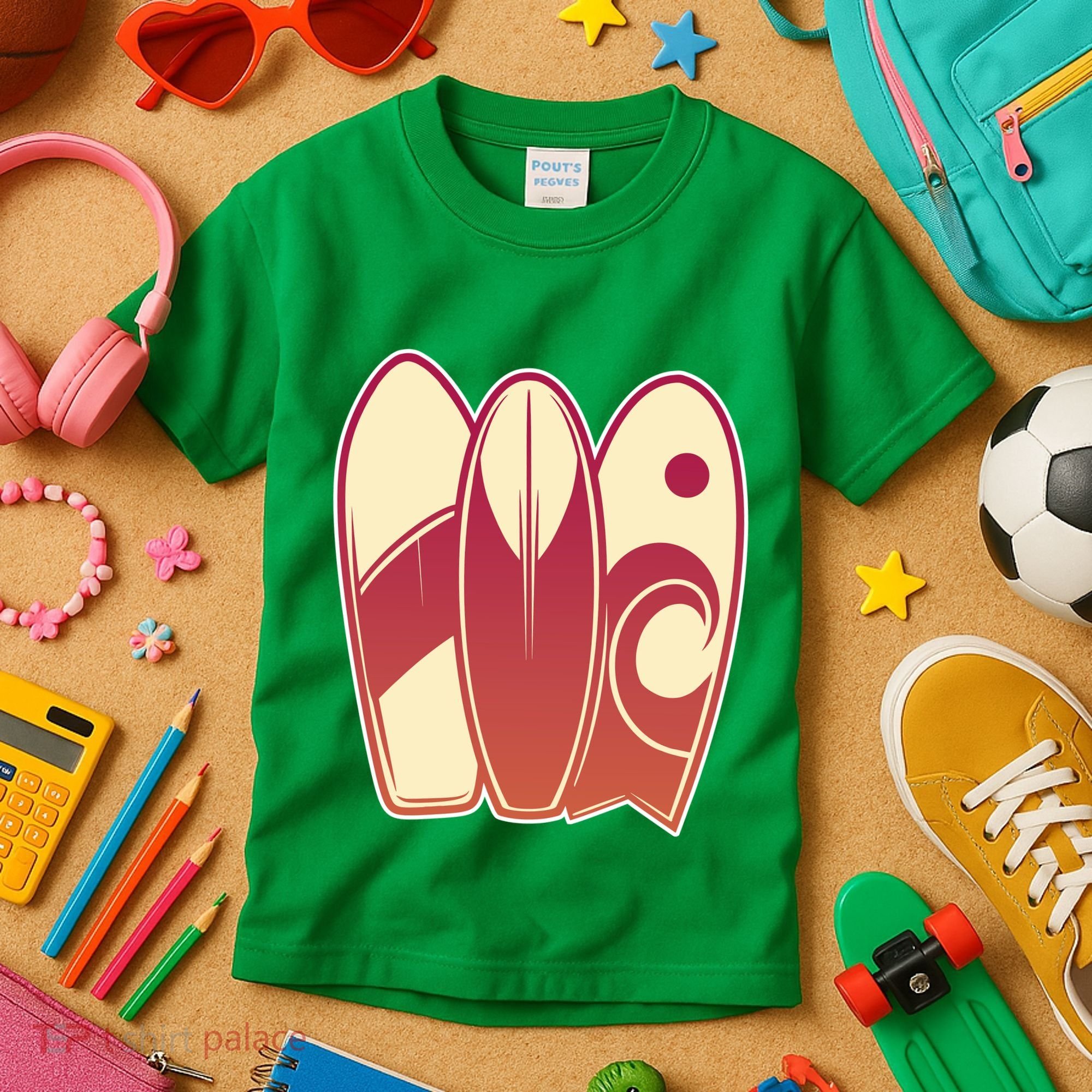 Retro Surfboard Surfing Kids T-Shirt