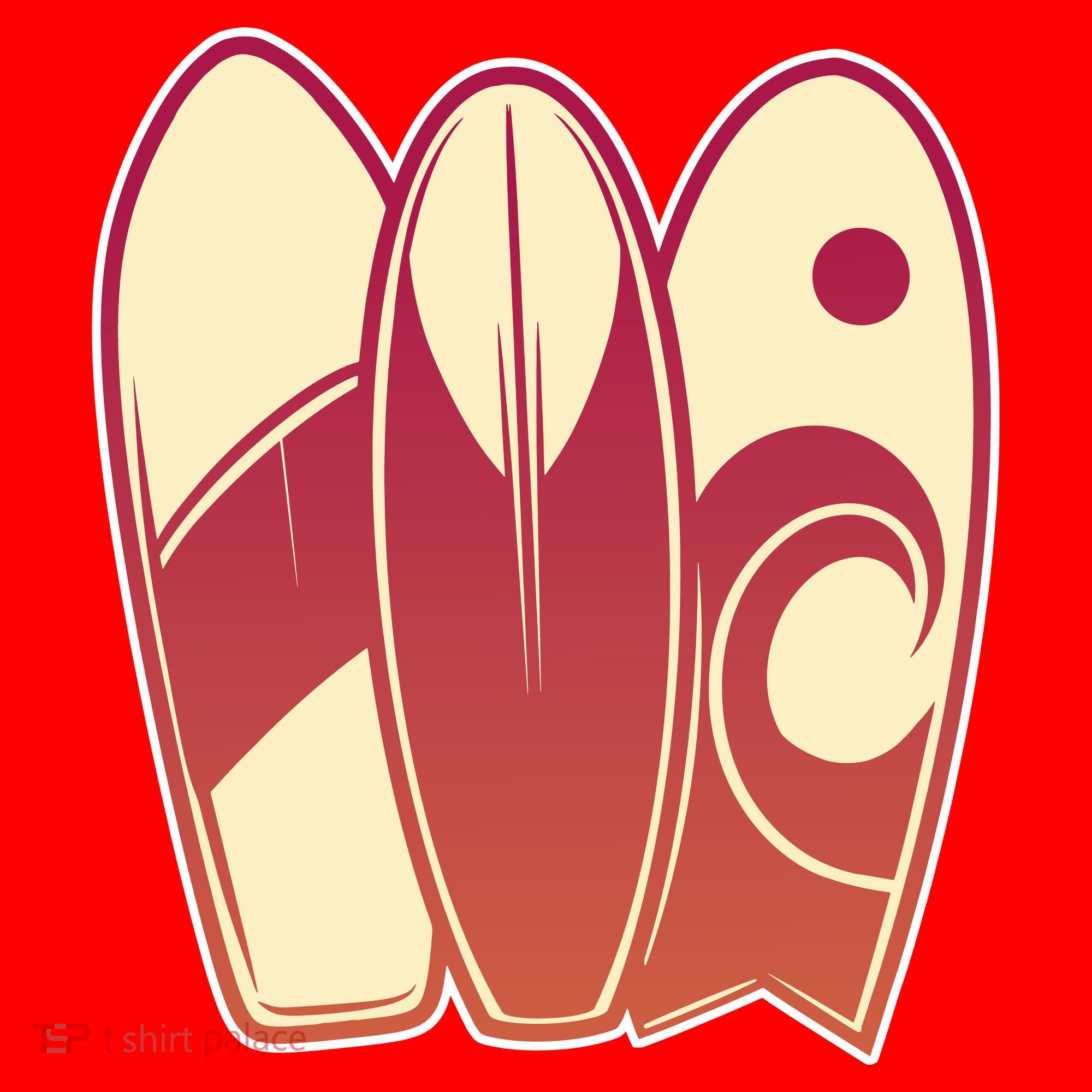 Retro Surfboard Surfing Santa Hat
