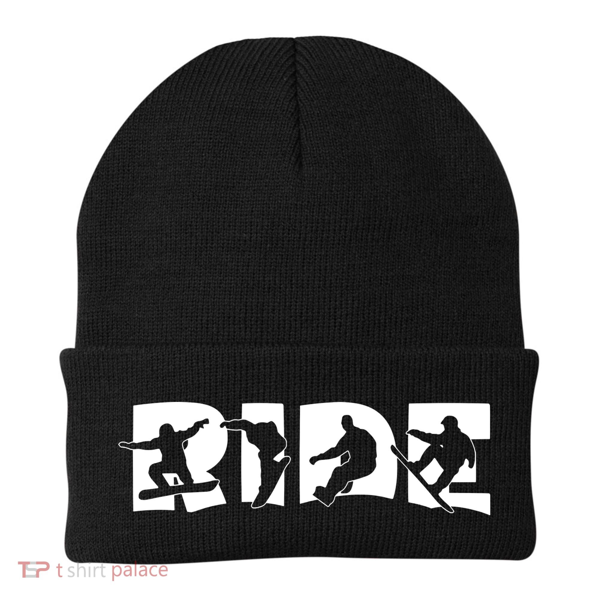 RIDE Snowboard, Snowboarder, Christmas Snowboarding Pullover Beanie