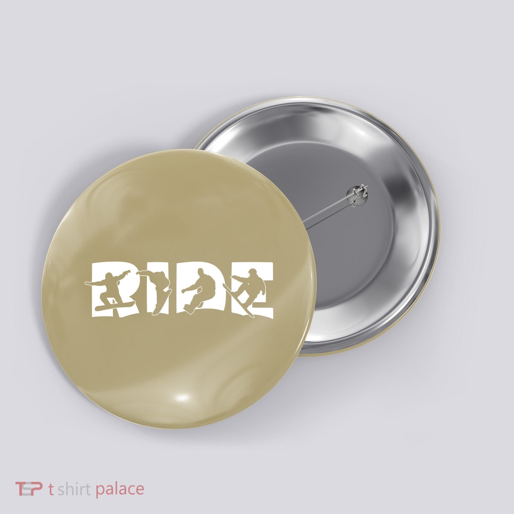 RIDE Snowboard, Snowboarder, Christmas Snowboarding Pullover Button