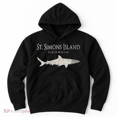 Retro St. Simons Island Ga Shark Hoodie