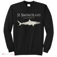 Retro St. Simons Island Ga Shark Sweatshirt thumb 0