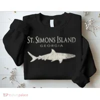 Retro St. Simons Island Ga Shark Sweatshirt thumb 2