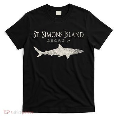 Retro St. Simons Island Ga Shark T-Shirt