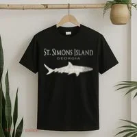 Retro St. Simons Island Ga Shark T-Shirt thumb 2