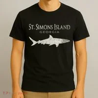 Retro St. Simons Island Ga Shark T-Shirt thumb 3