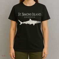 Retro St. Simons Island Ga Shark T-Shirt thumb 4