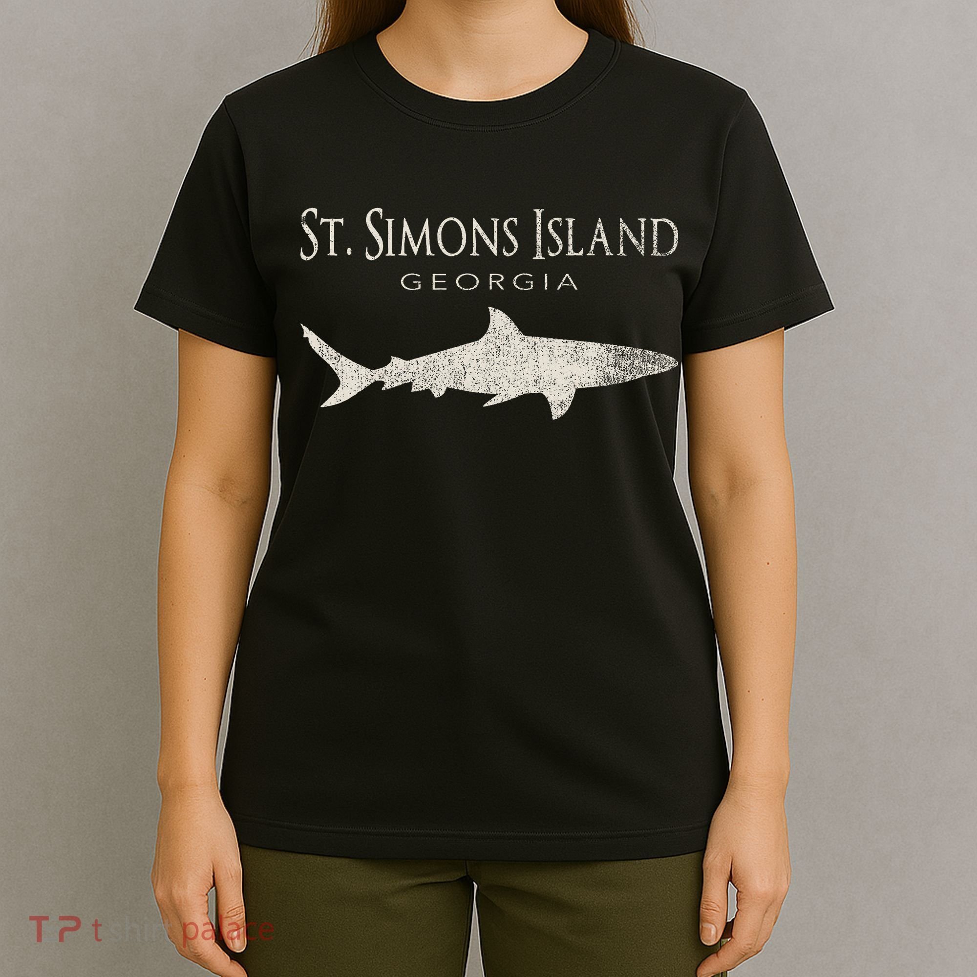 Retro St. Simons Island Ga Shark T-Shirt