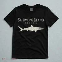 Retro St. Simons Island Ga Shark T-Shirt thumb 5