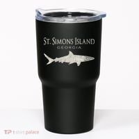 Retro St. Simons Island Ga Shark Tumbler thumb 0
