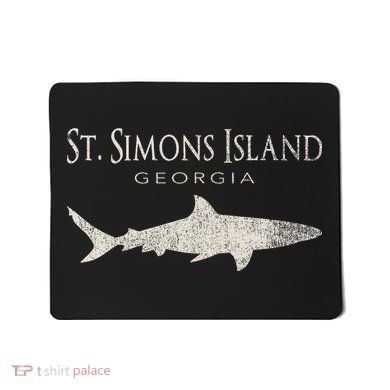 Retro St. Simons Island Ga Shark Mousepad