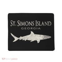 Retro St. Simons Island Ga Shark Mousepad thumb 0