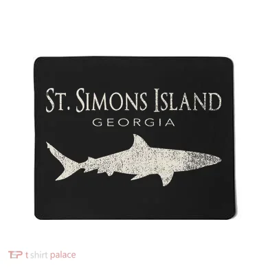 Retro St. Simons Island Ga Shark Mousepad