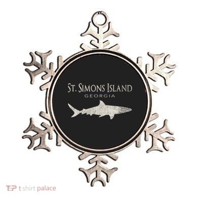 Retro St. Simons Island Ga Shark Ornament