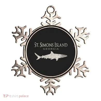 Retro St. Simons Island Ga Shark Ornament