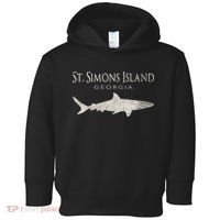 Retro St. Simons Island Ga Shark Toddler Hoodie thumb 0