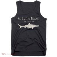 Retro St. Simons Island Ga Shark Tank Top thumb 0