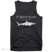 Retro St. Simons Island Ga Shark Tank Top thumb 0
