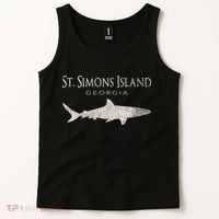Retro St. Simons Island Ga Shark Tank Top thumb 2