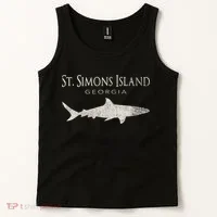 Retro St. Simons Island Ga Shark Tank Top thumb 2