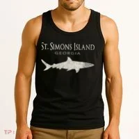 Retro St. Simons Island Ga Shark Tank Top thumb 3