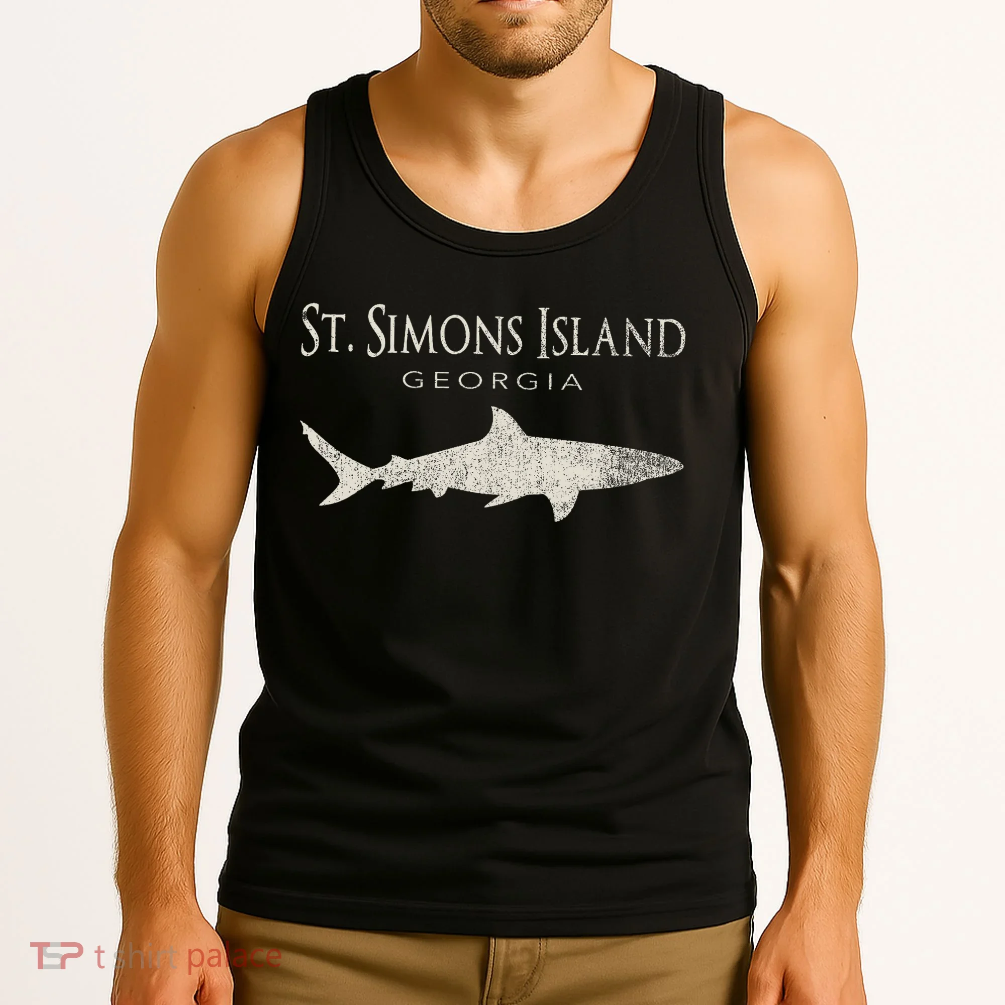 Retro St. Simons Island Ga Shark Tank Top