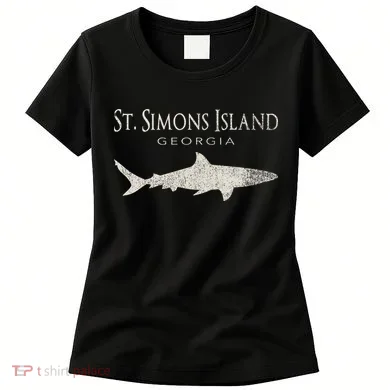 Retro St. Simons Island Ga Shark Women's T-Shirt