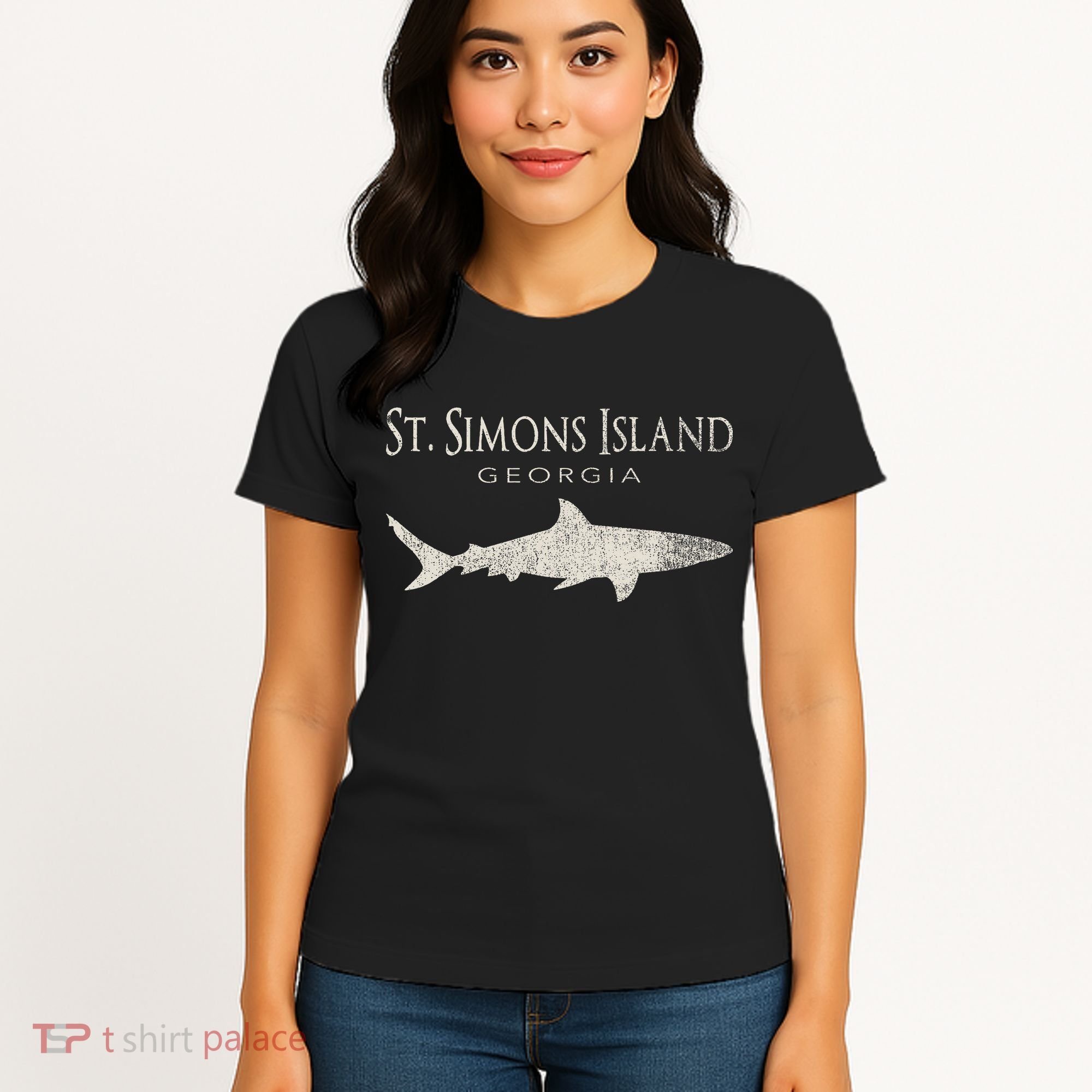 Retro St. Simons Island Ga Shark Women's T-Shirt