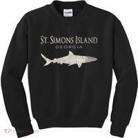 Retro St. Simons Island Ga Shark Kids Sweatshirt thumb 0