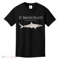 Retro St. Simons Island Ga Shark Kids T-Shirt thumb 0