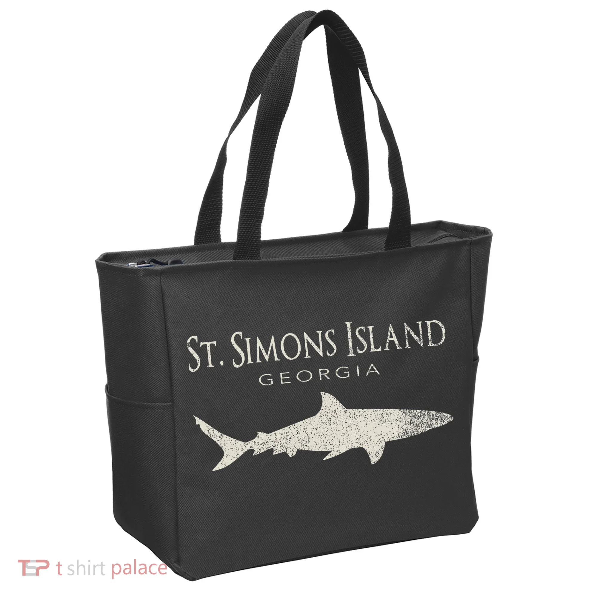 Retro St. Simons Island Ga Shark Tote Bag